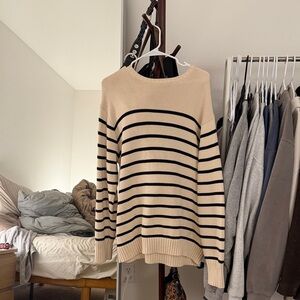 Brandy Striped Cream and Black Sweater